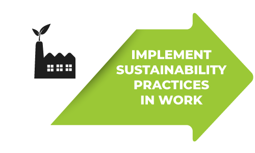 Implement sustainability practices in work
